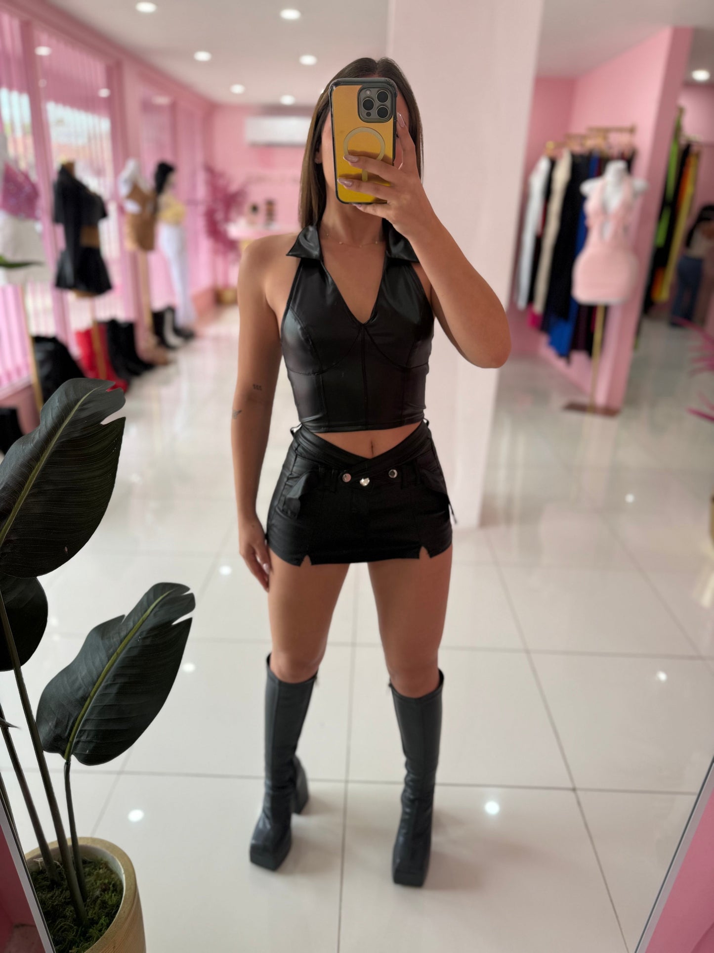 Mini Skort Leather