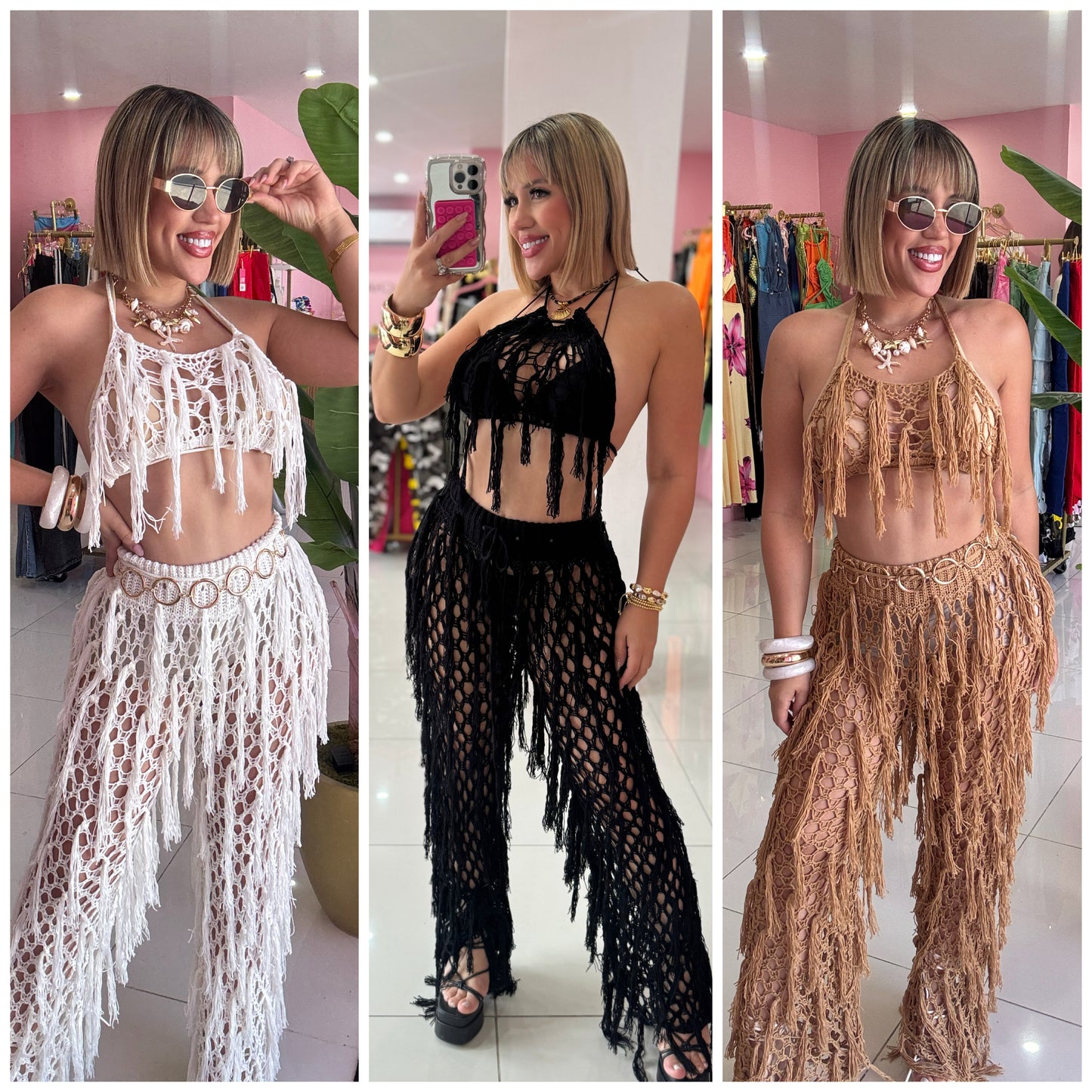 Crochet Flecos Pant set