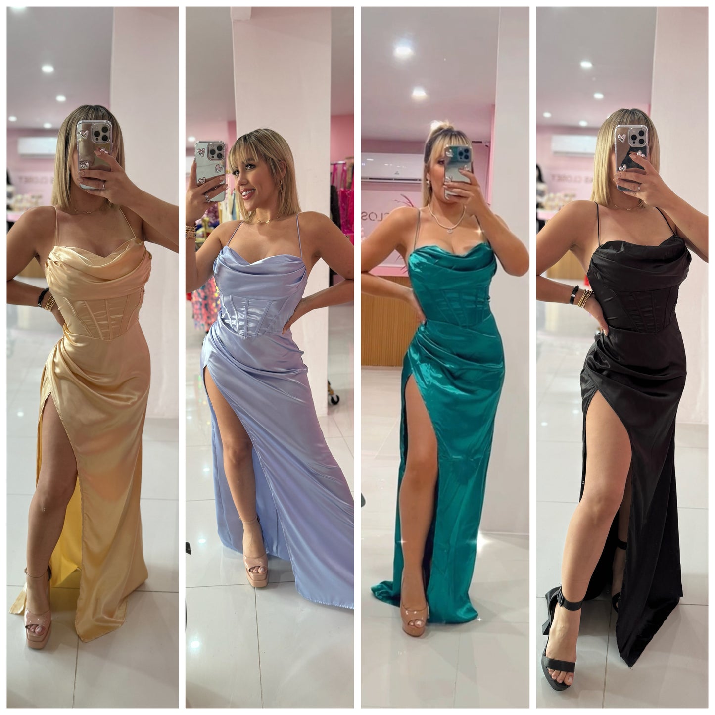 Satin Fiesta Long Dress
