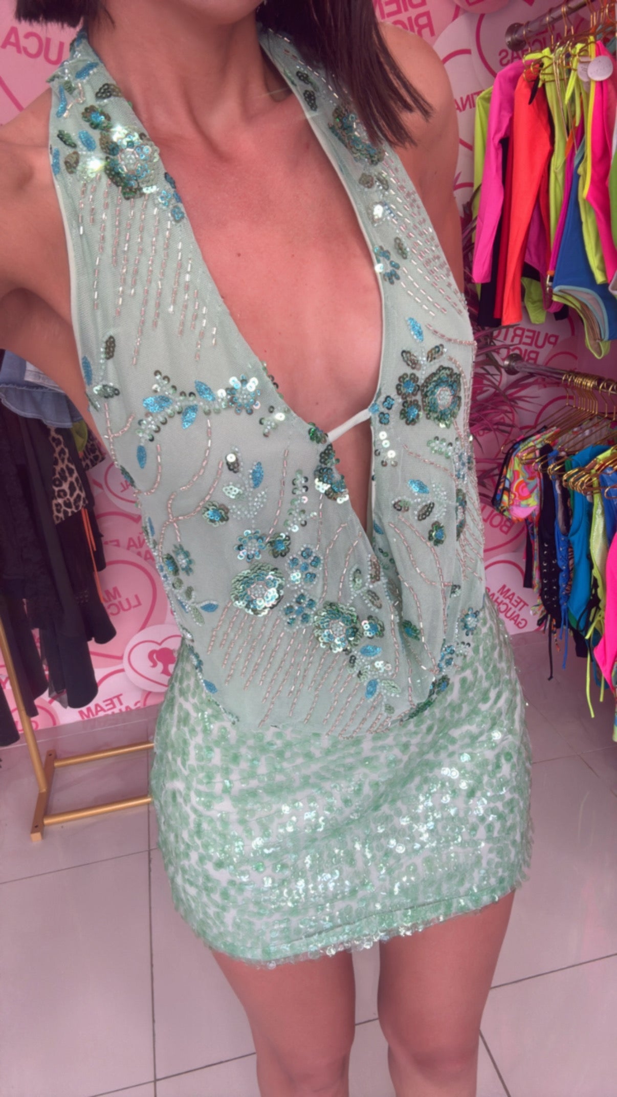 Fancy Sequins Halter top