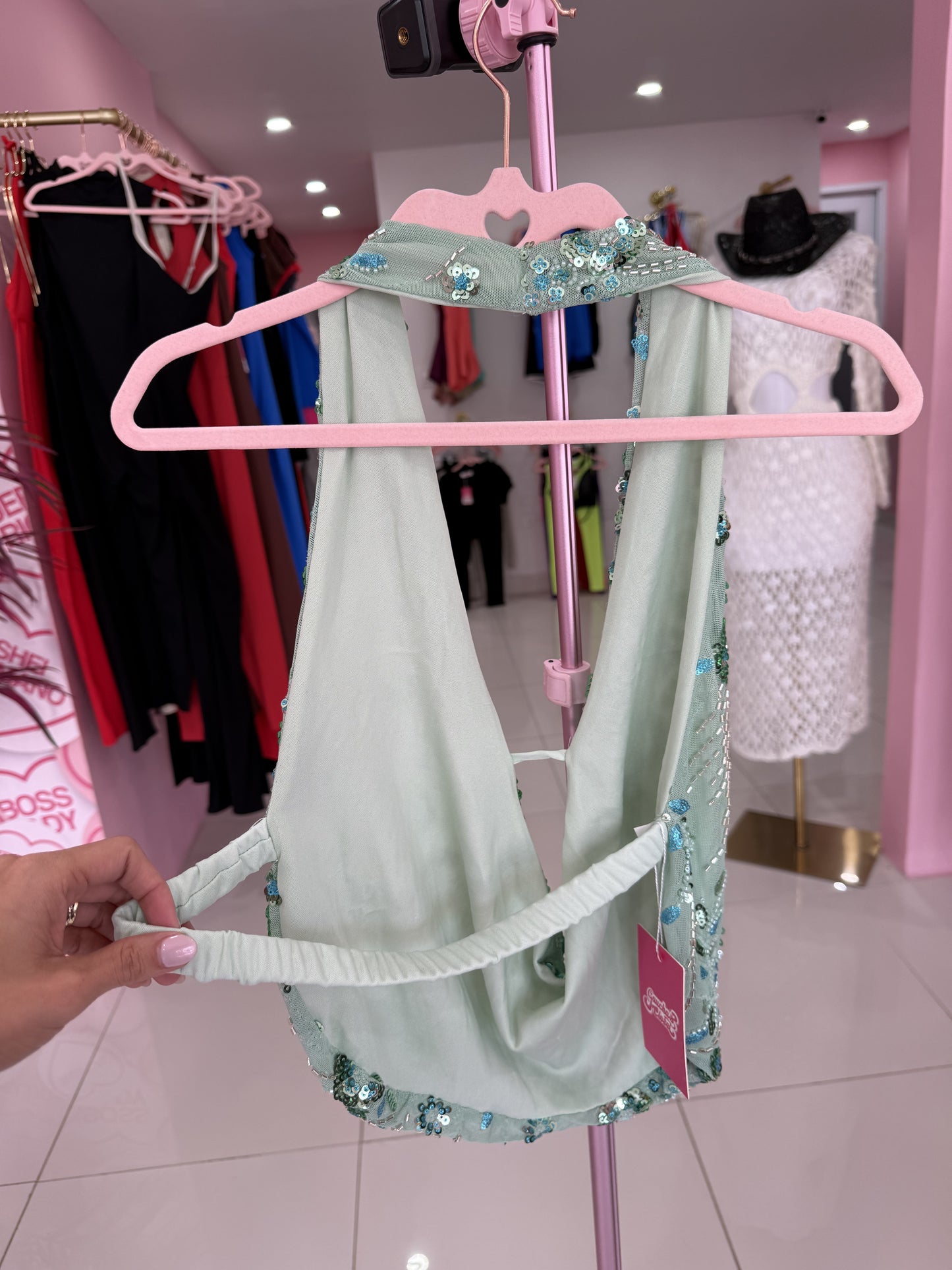 Fancy Sequins Halter top