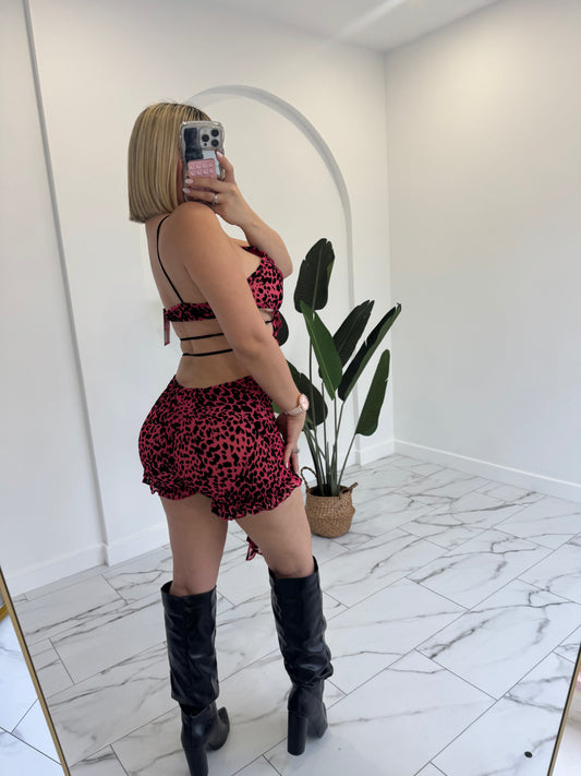 Leopard see through romper