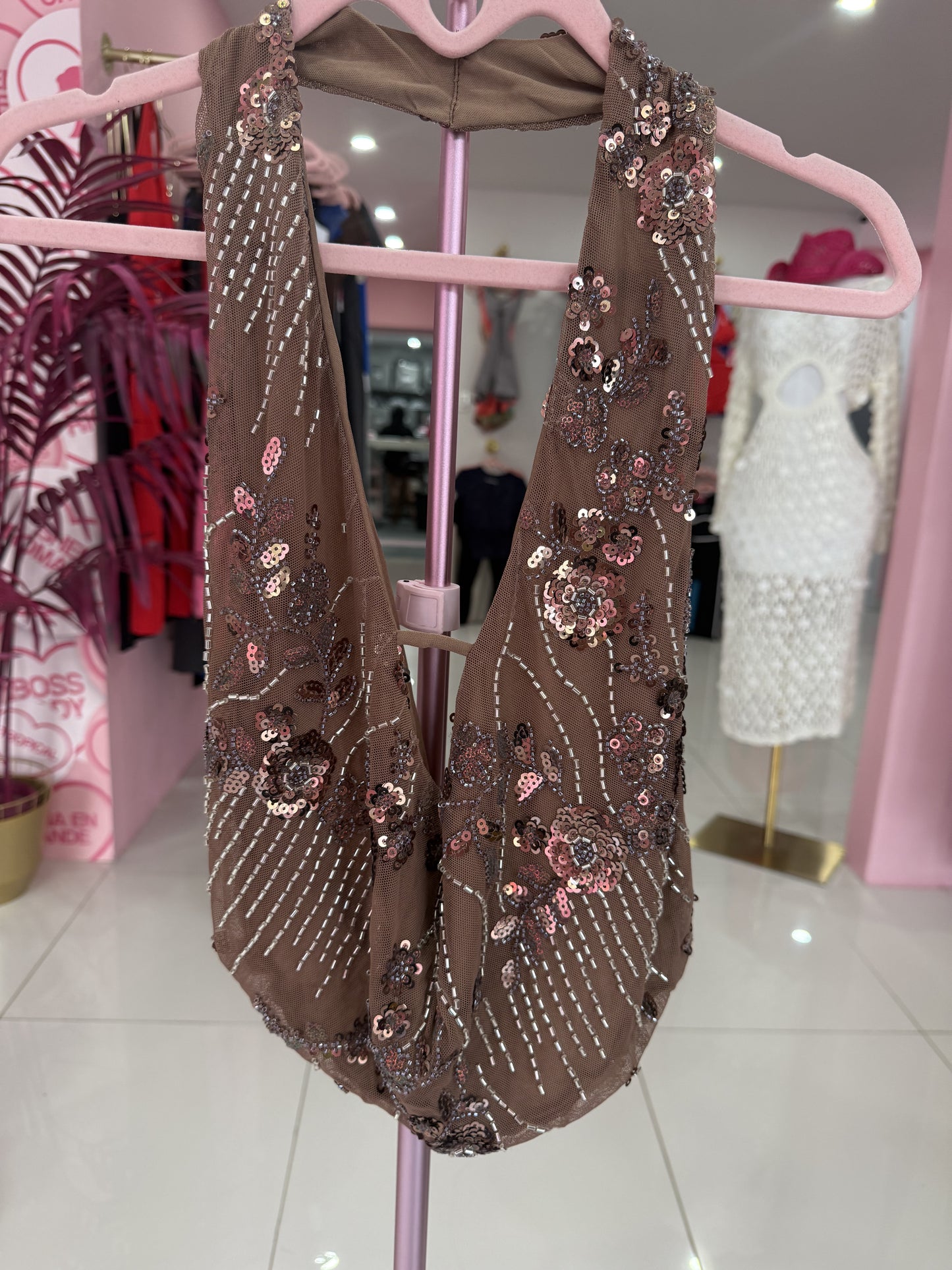Fancy Sequins Halter top