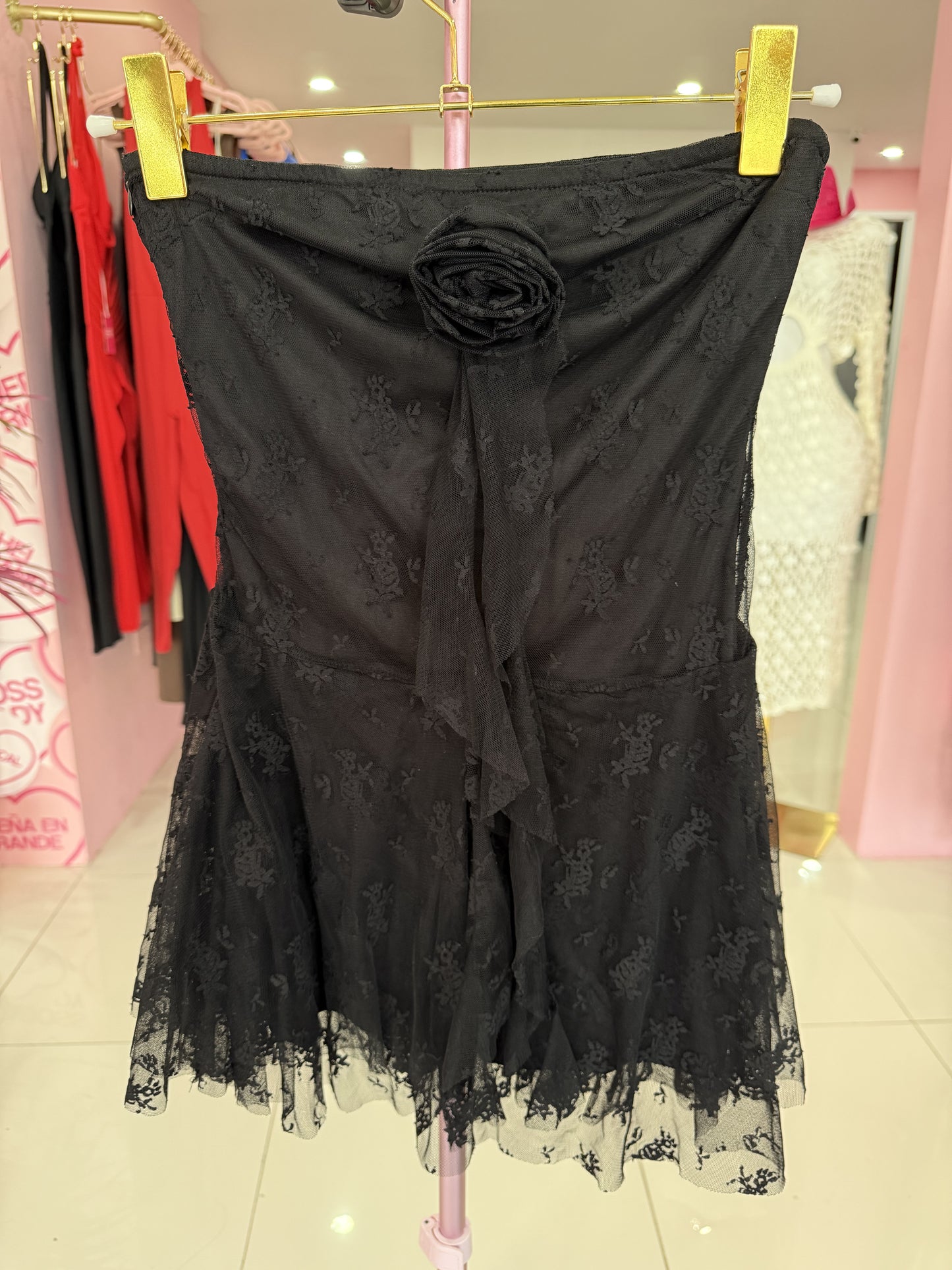 Strapless encaje Dress