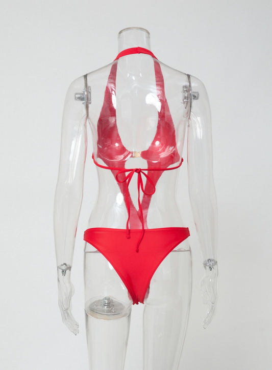 Trikini red swimsuit