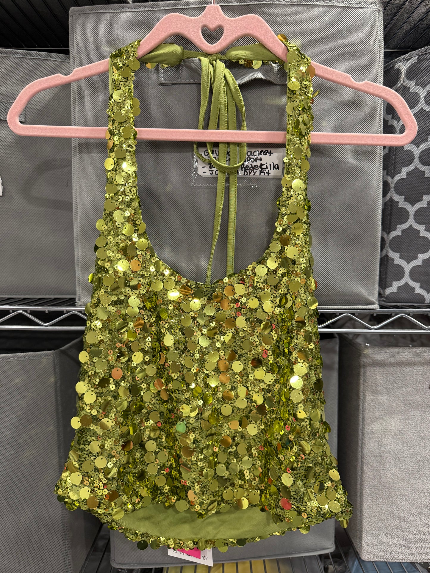 Green Sequins Halter top