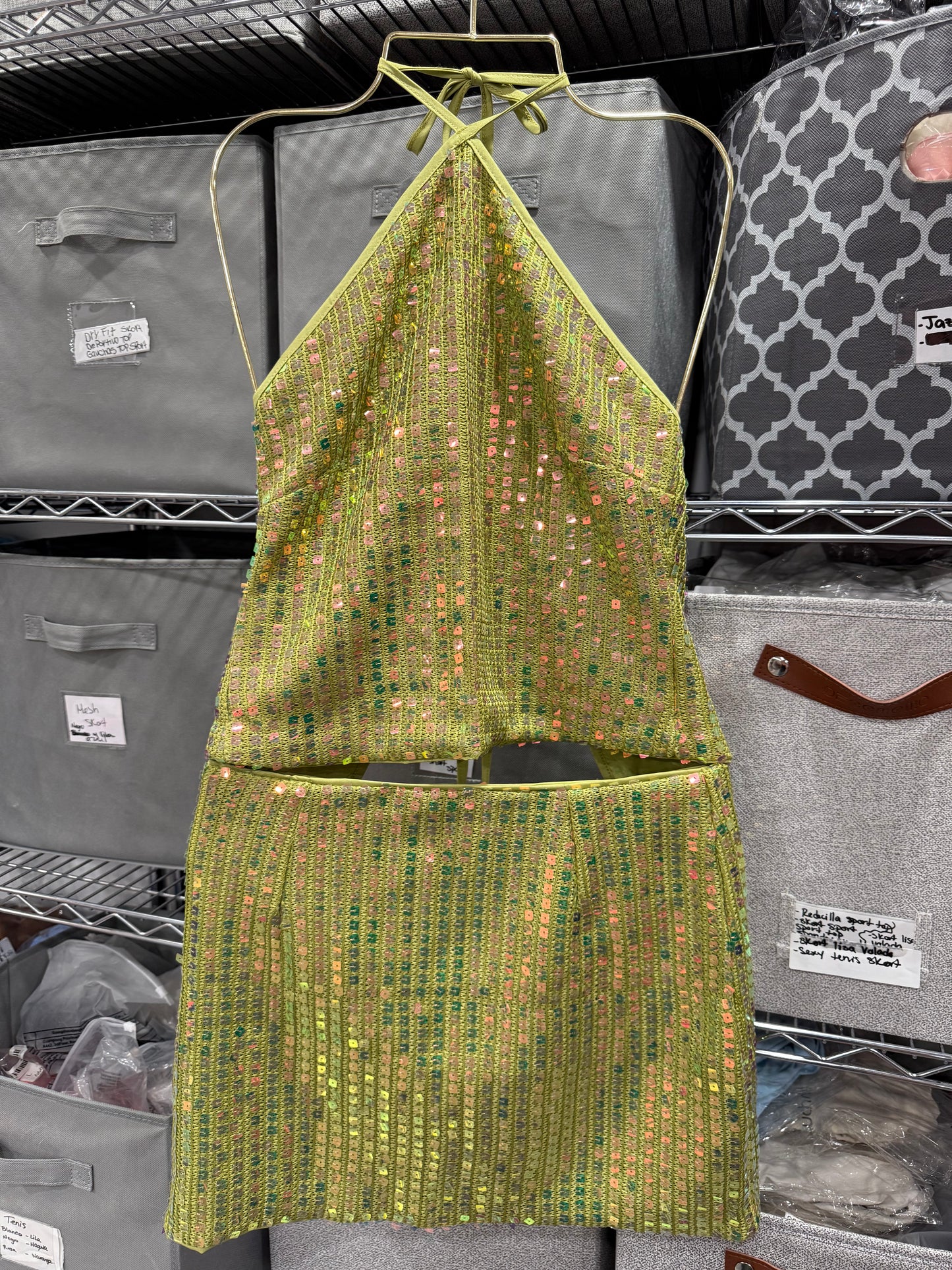 Cute Green sequins set