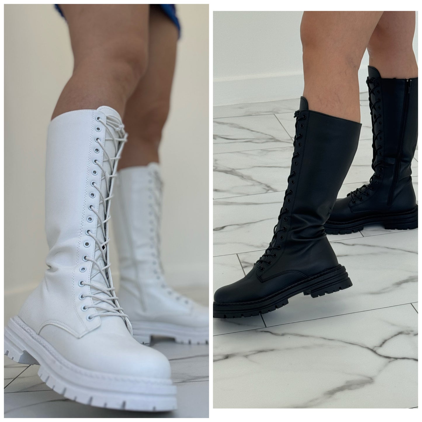 Botas combat cordones