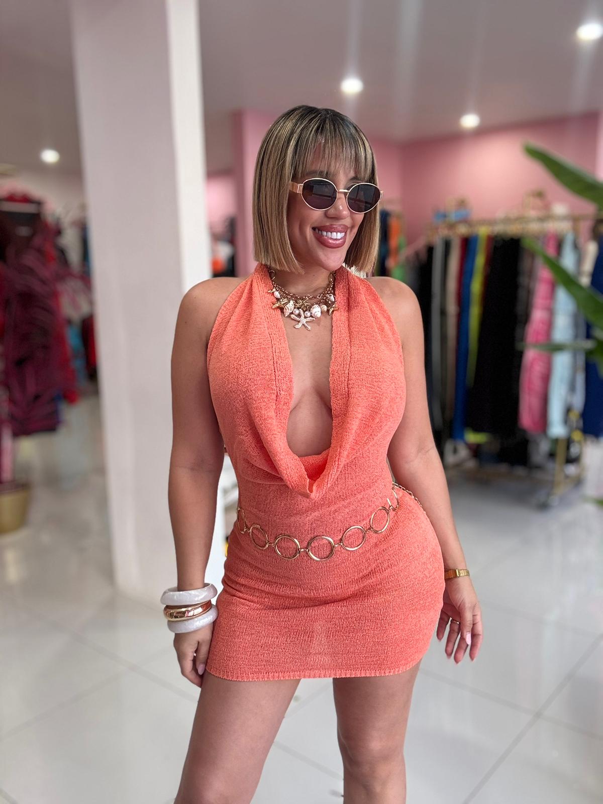 Halter bright dress