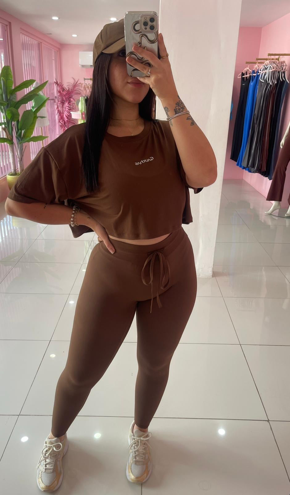 Skinny crop top Oversize set