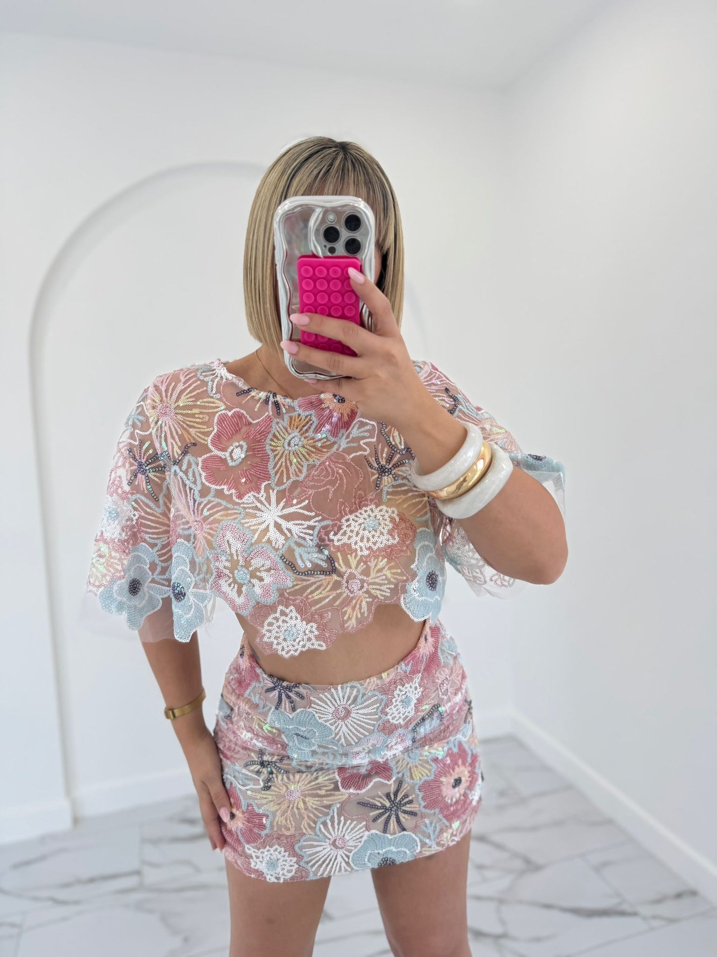 Bloomy sequins set