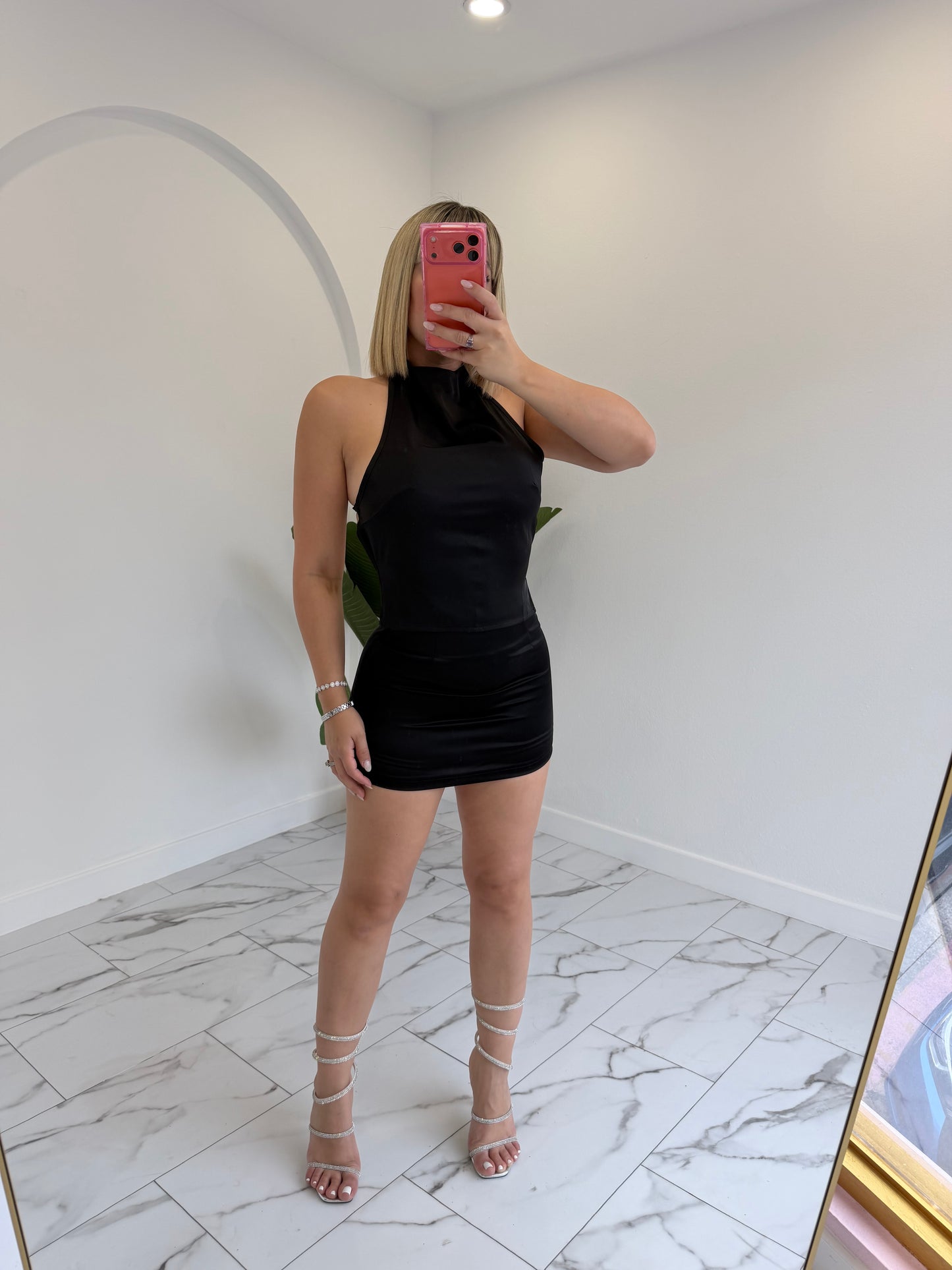 Turtle neck Satin Top