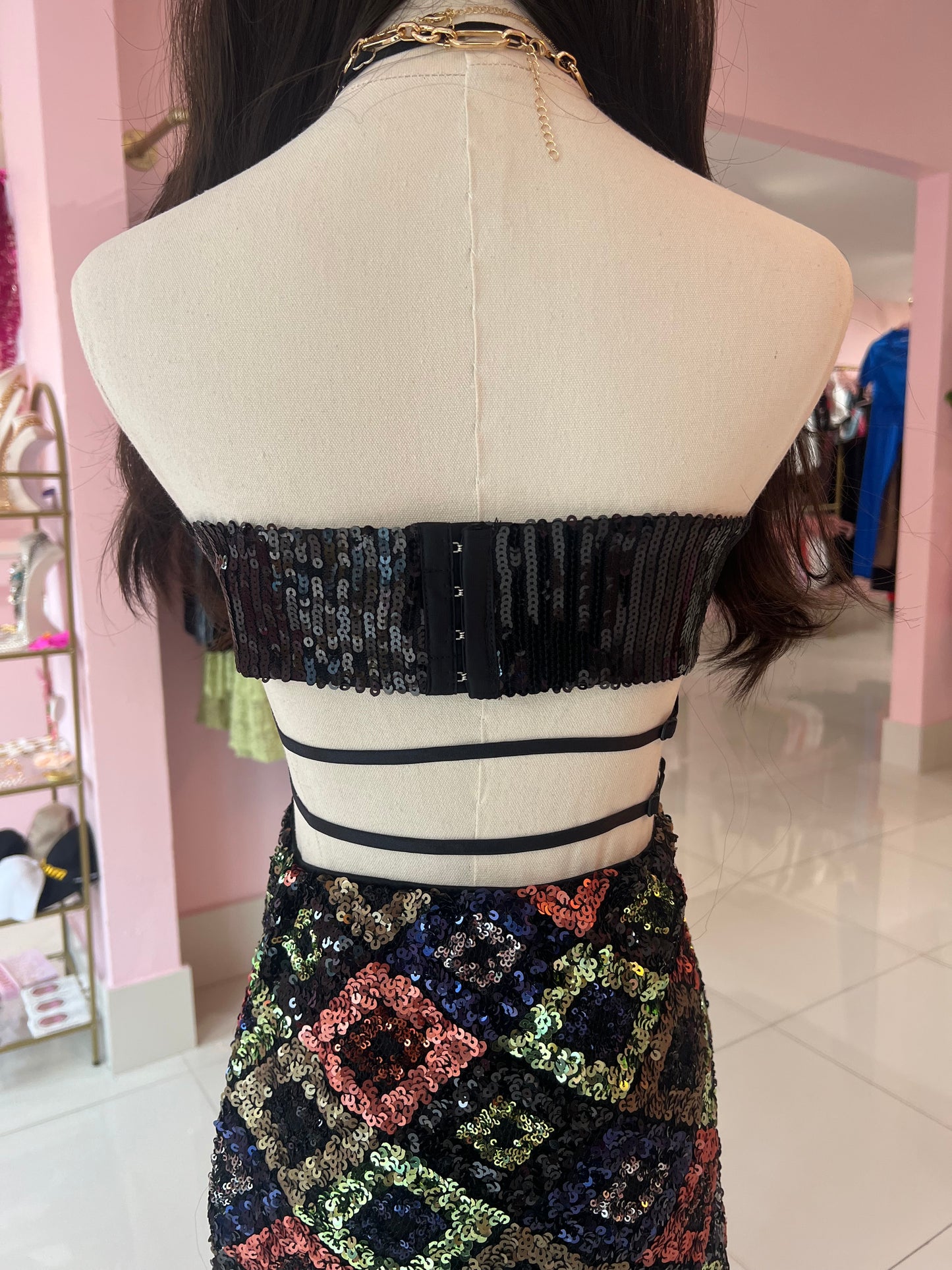 Strapless Sequins Top