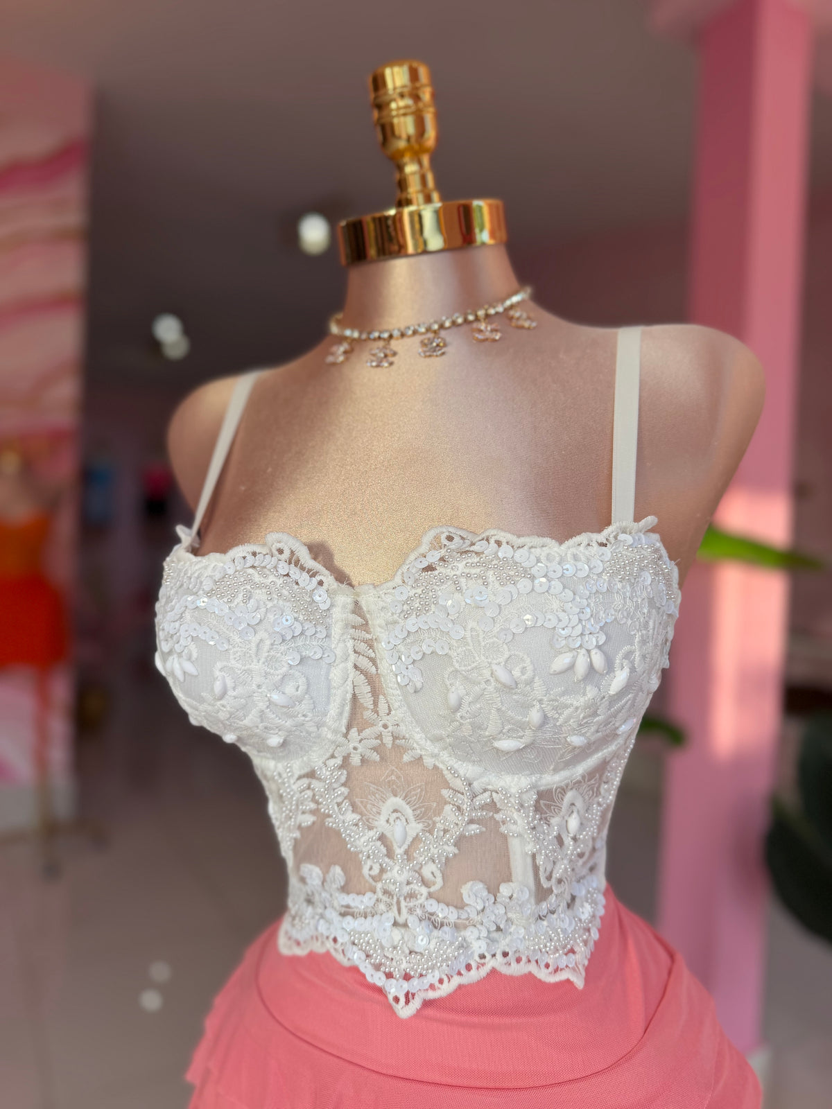 Fancy crop corset