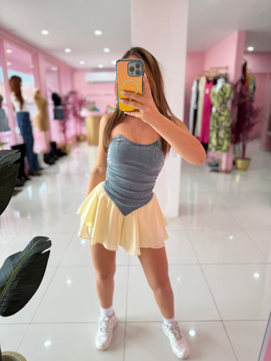 V Denim Corset