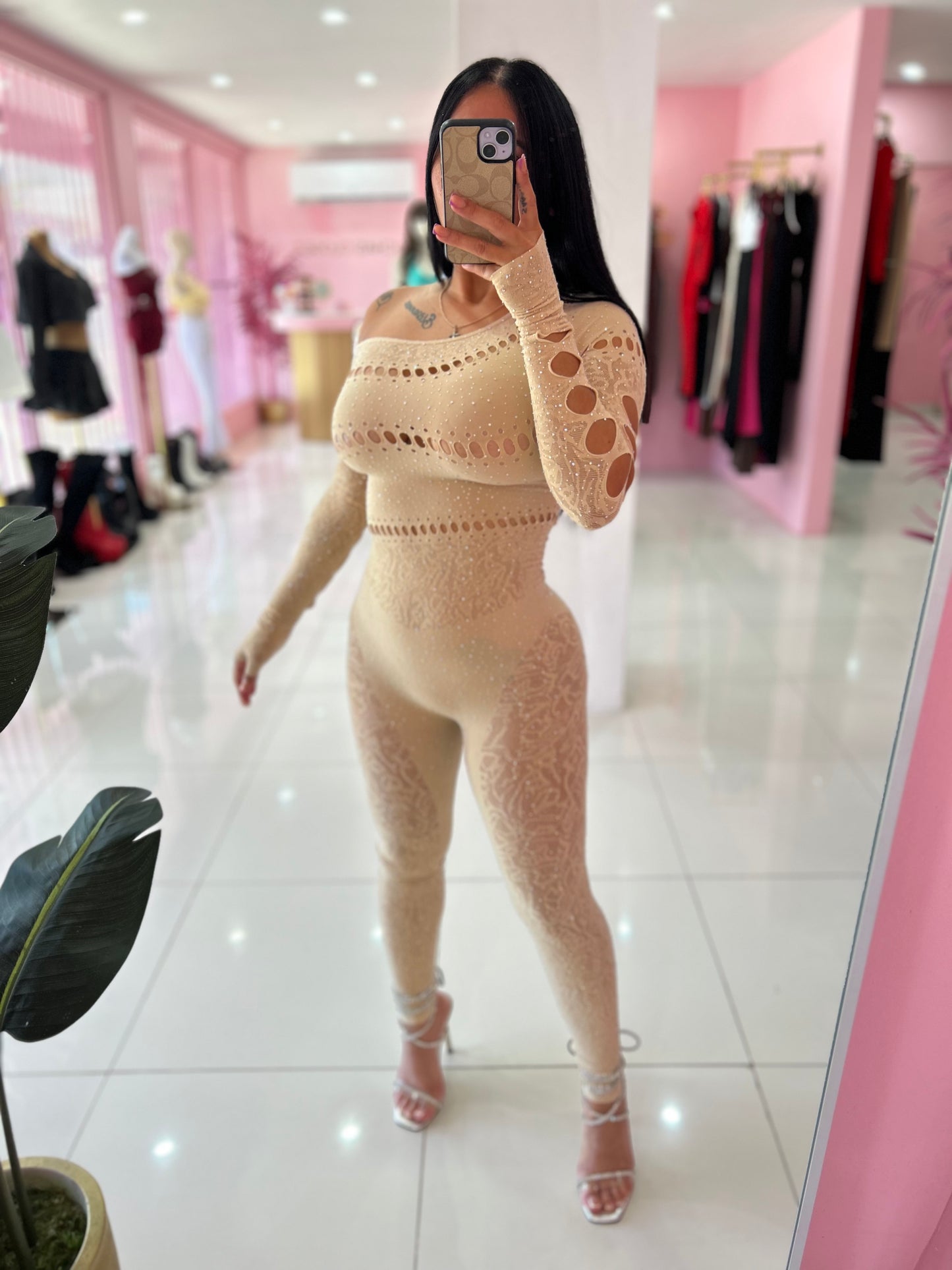 OS Rhinestone Jumpsuit
