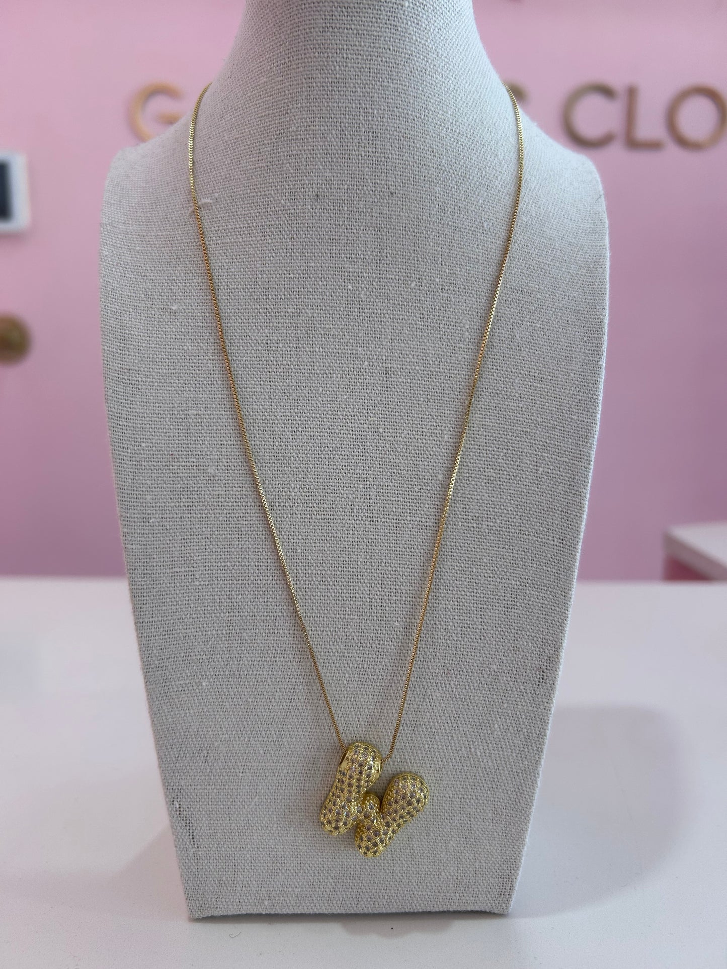 Collar Letra Circonia Stainless Steel