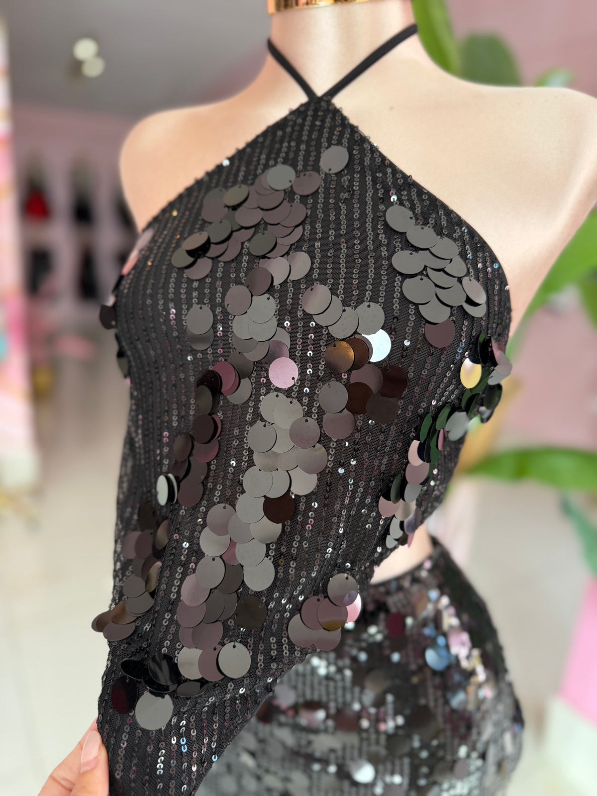 Diamante sequins top
