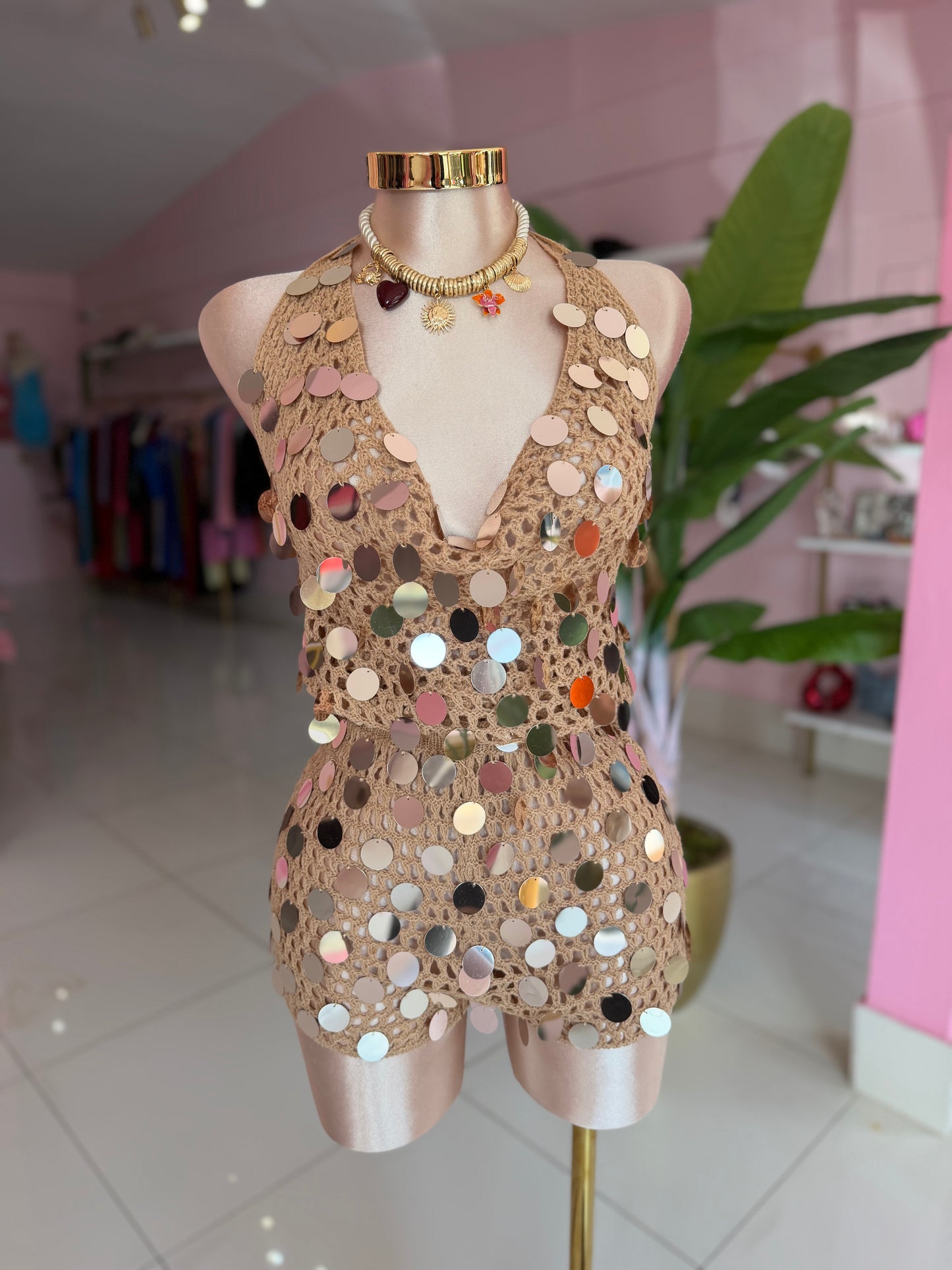 Party crochet short set