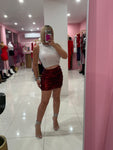 Metallic fruncida skirt