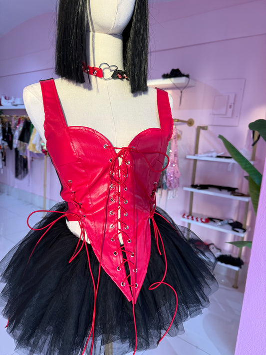Corset leather red