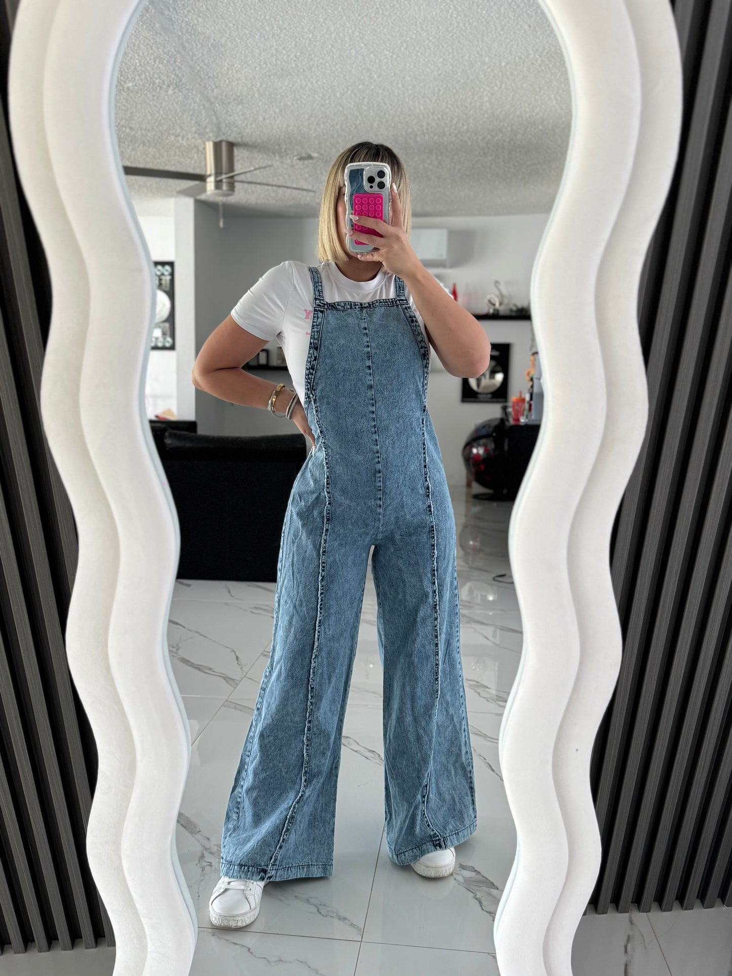 Denim mameluco