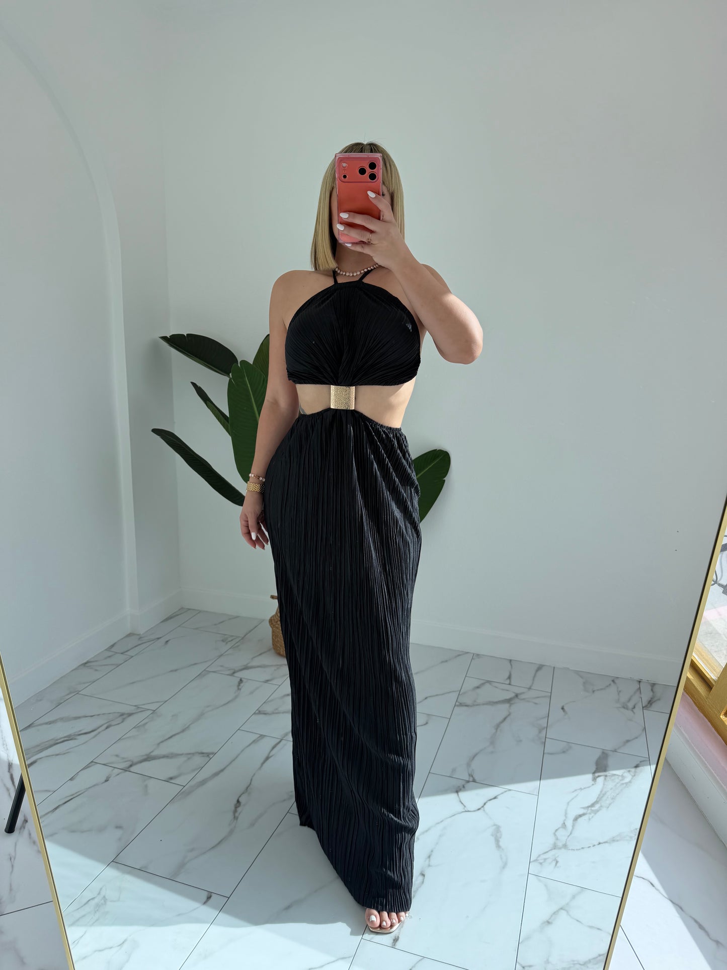Maxi plizado dress
