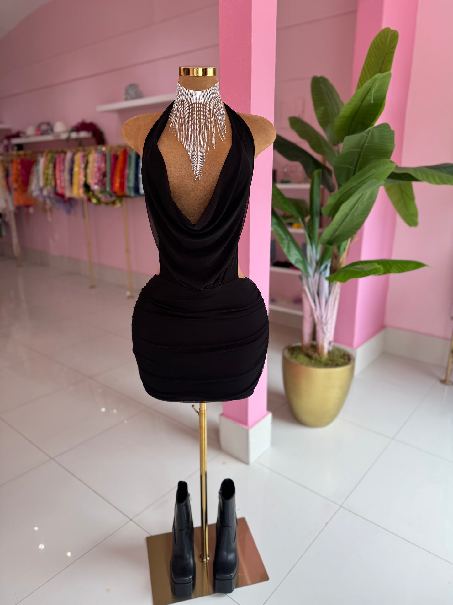 Sexy Halter Mesh Dress