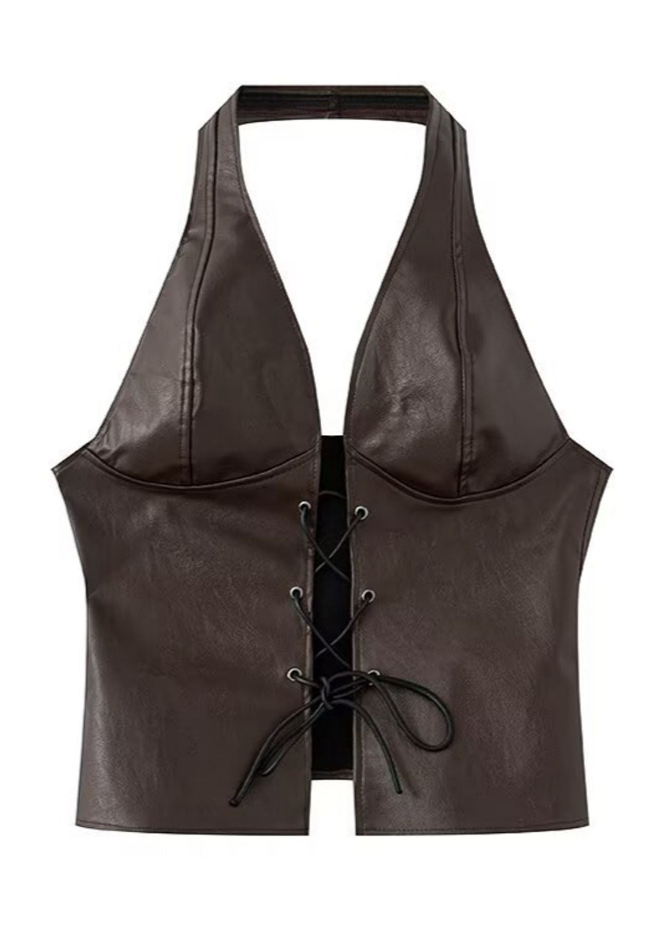 Halter leather top