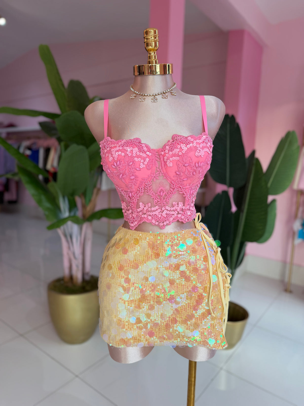 Fancy crop corset