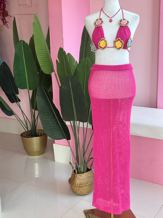 Flower Crochet Maxi set