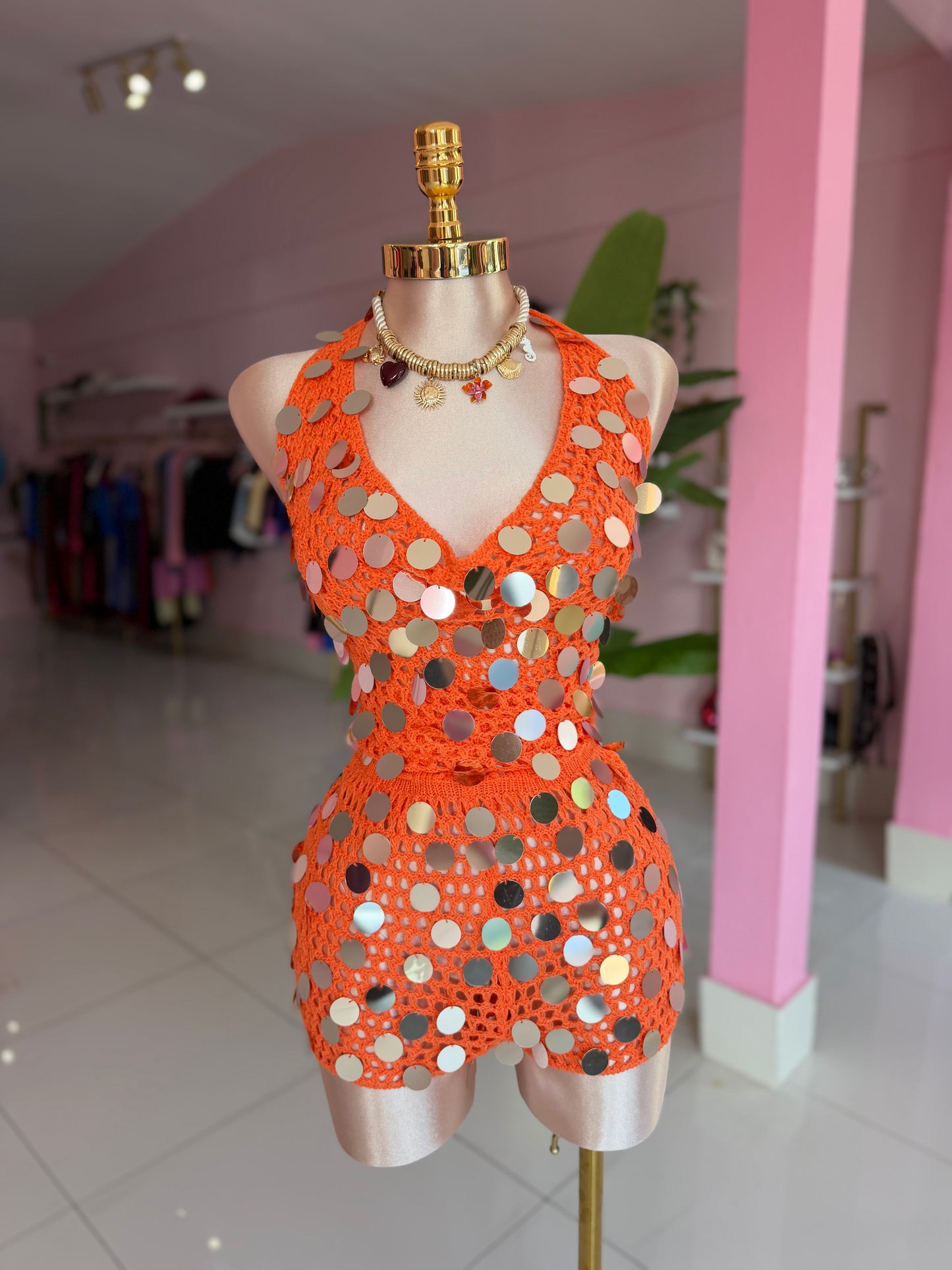 Party crochet short set