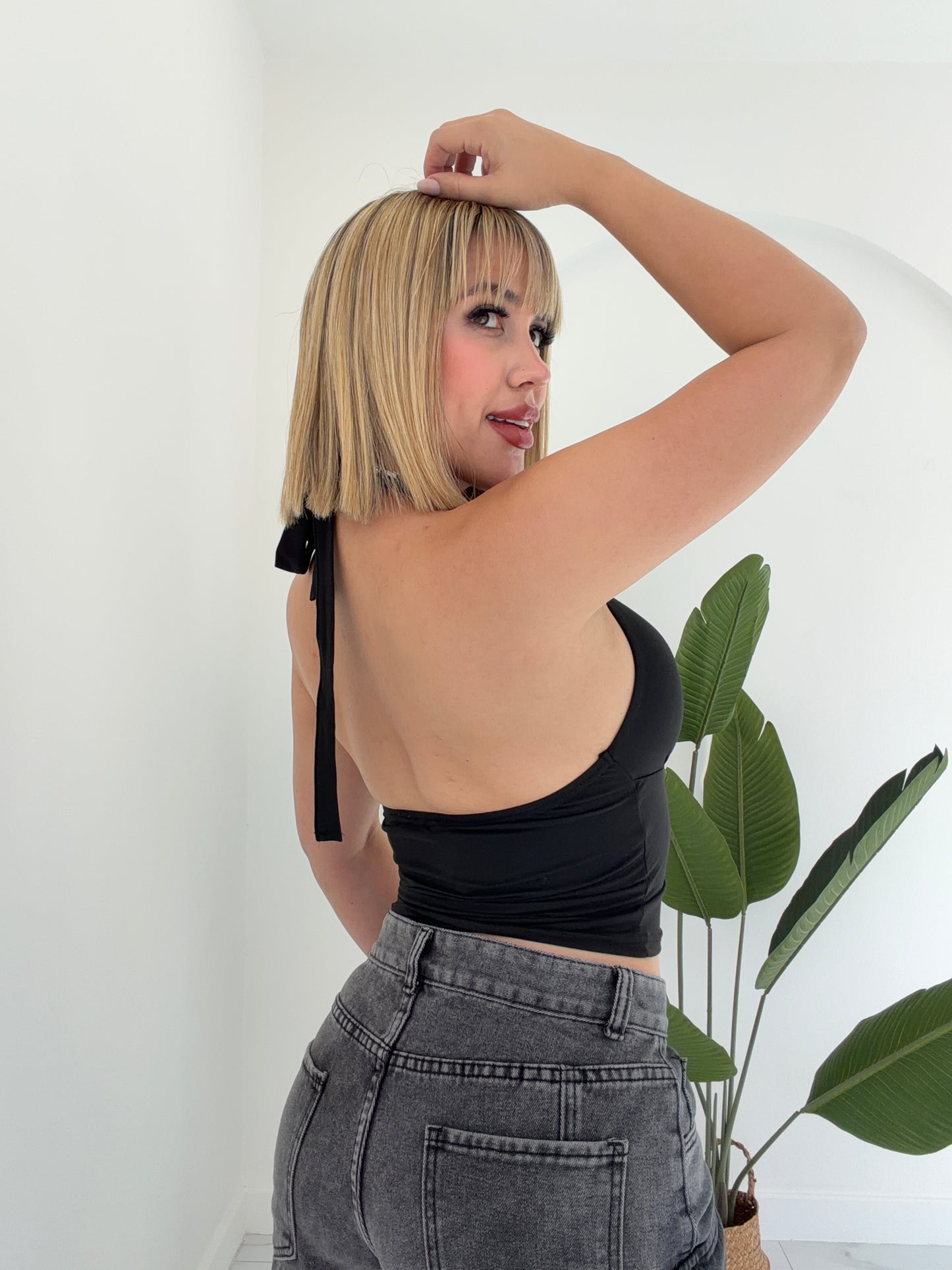 Halter black top