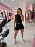 Otoño Skort (negro y blanco)