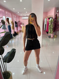 Otoño Skort (negro y blanco)