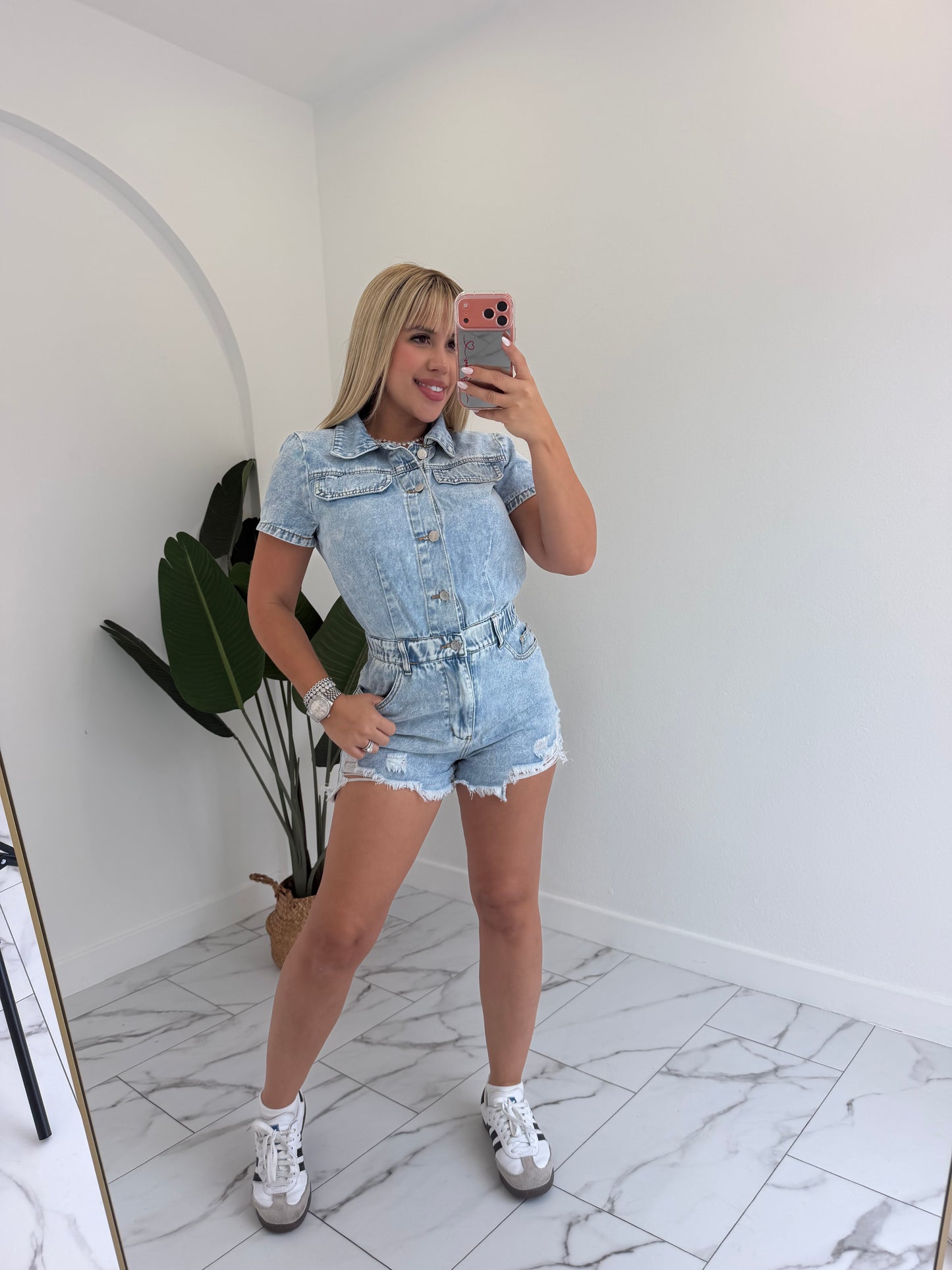 Denim romper