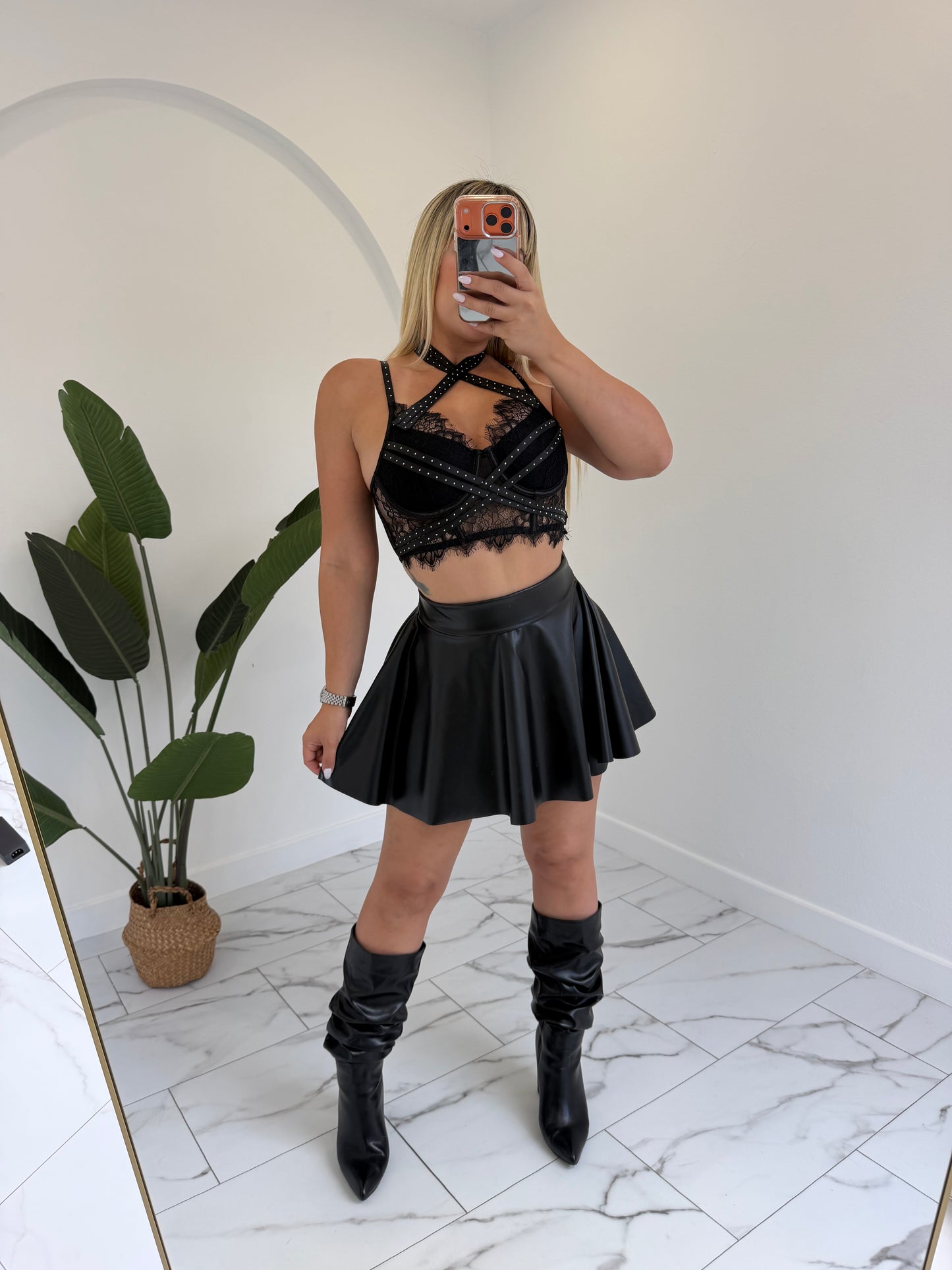 Campana Leather Skirt
