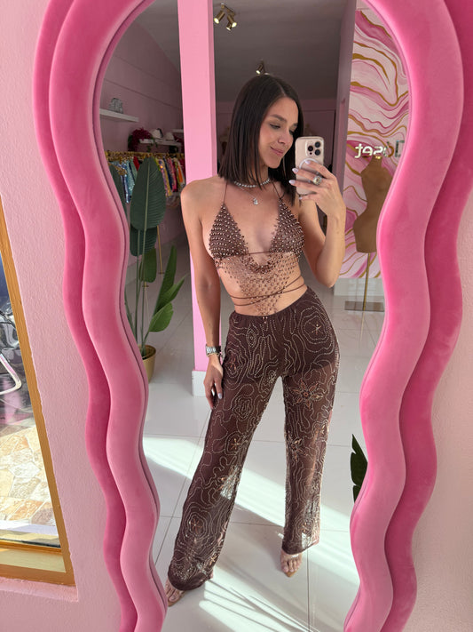 Fancy sequins long pant