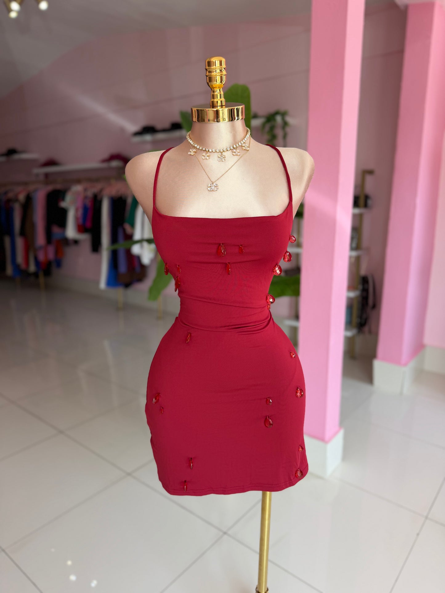 Gotas wine dress