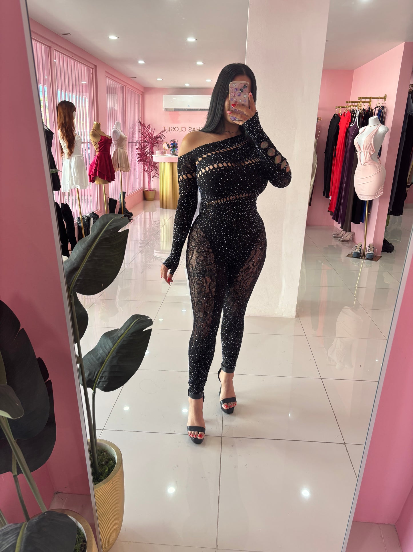 OS Rhinestone Jumpsuit