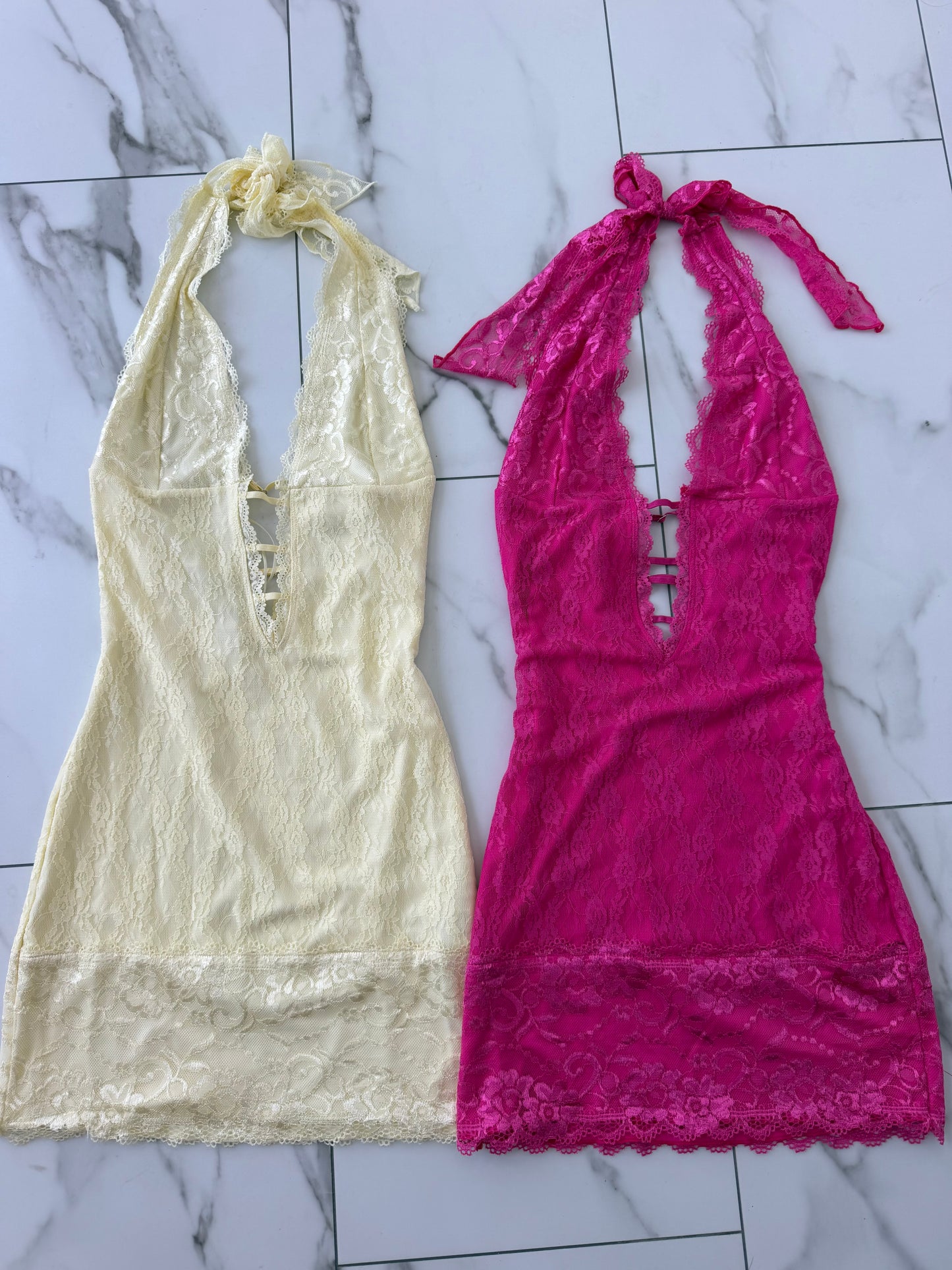 Lace halter dress