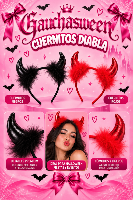 Diadema Diablita Plumas (Disfraz)