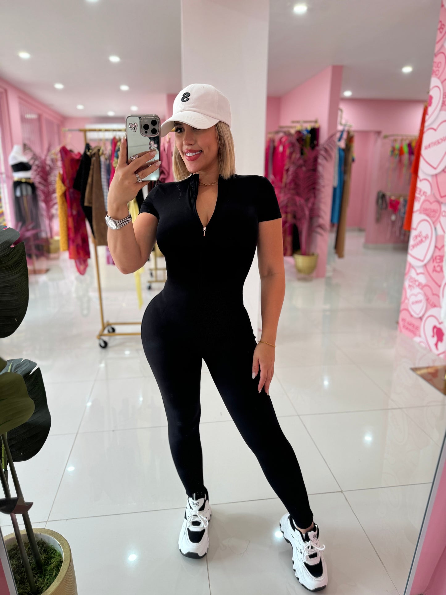Jumpsuit Tshirt Style Zipper (Spandex) sport