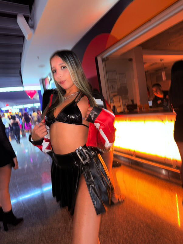 Leather Triangulito Top