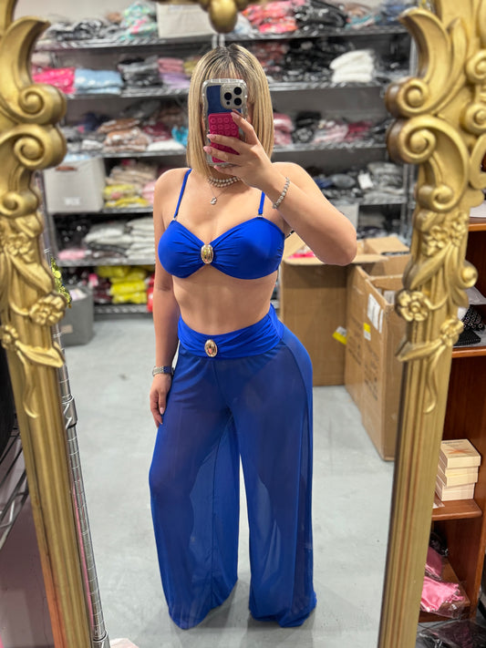 Royal mesh pant Bikini set