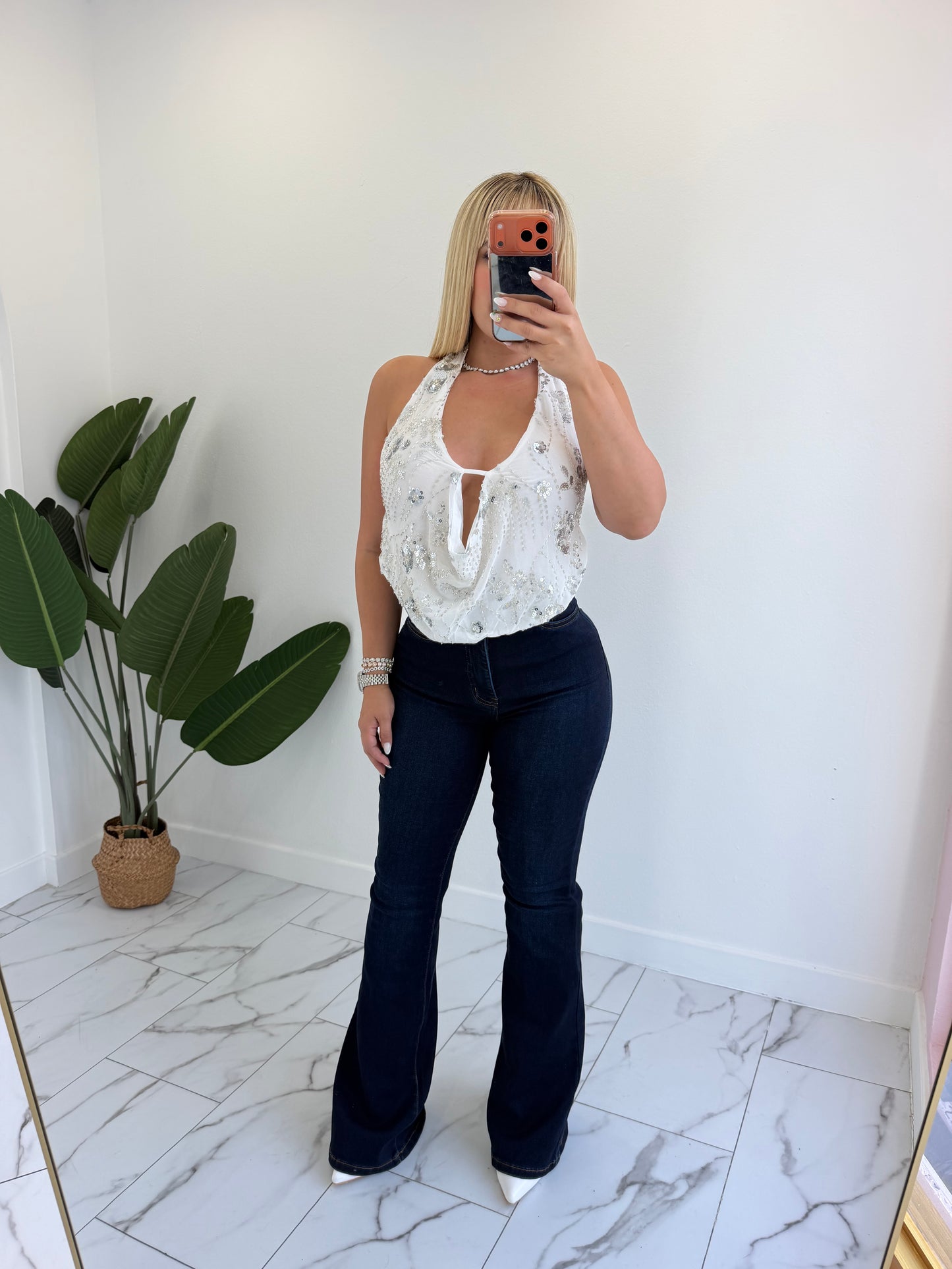 Fancy Sequins Halter top