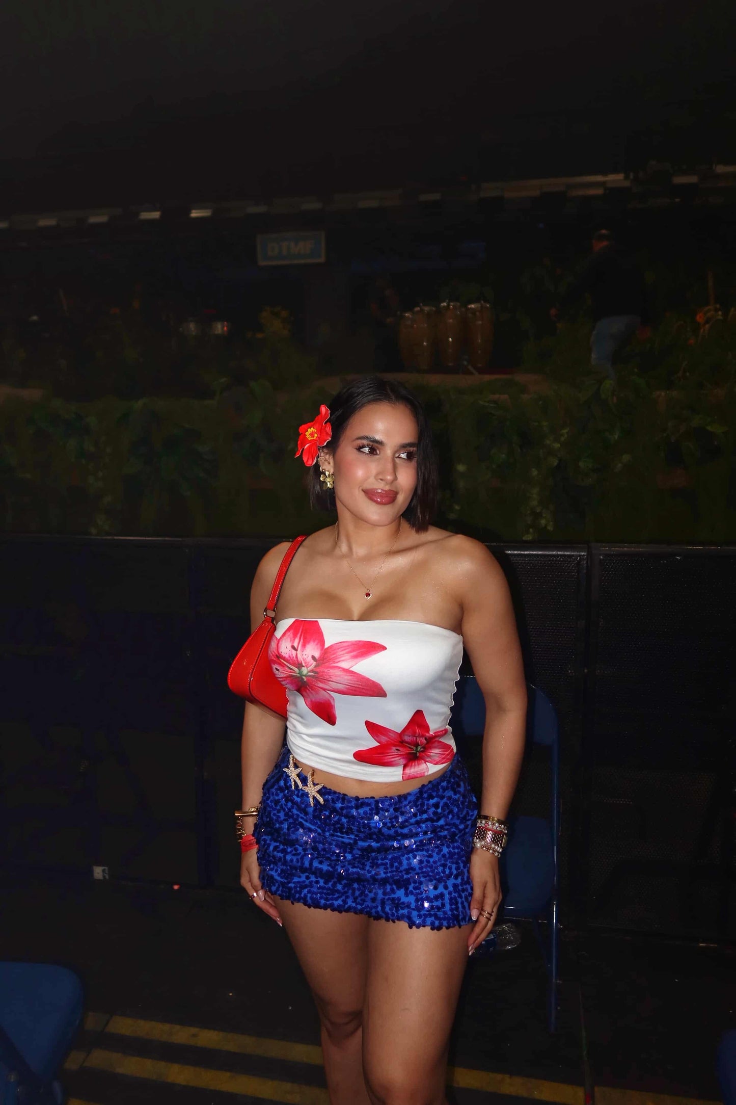 Hibiscus Strapless top
