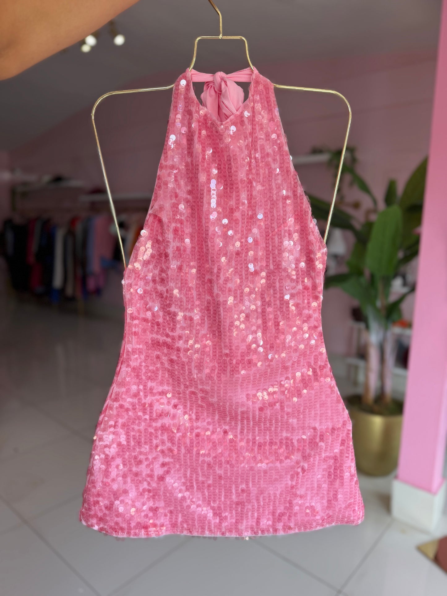 Pink sequins dress