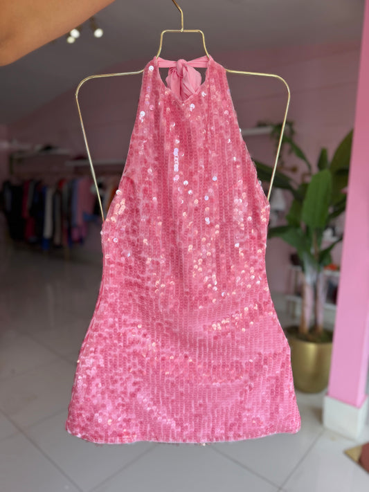 Pink sequins dress