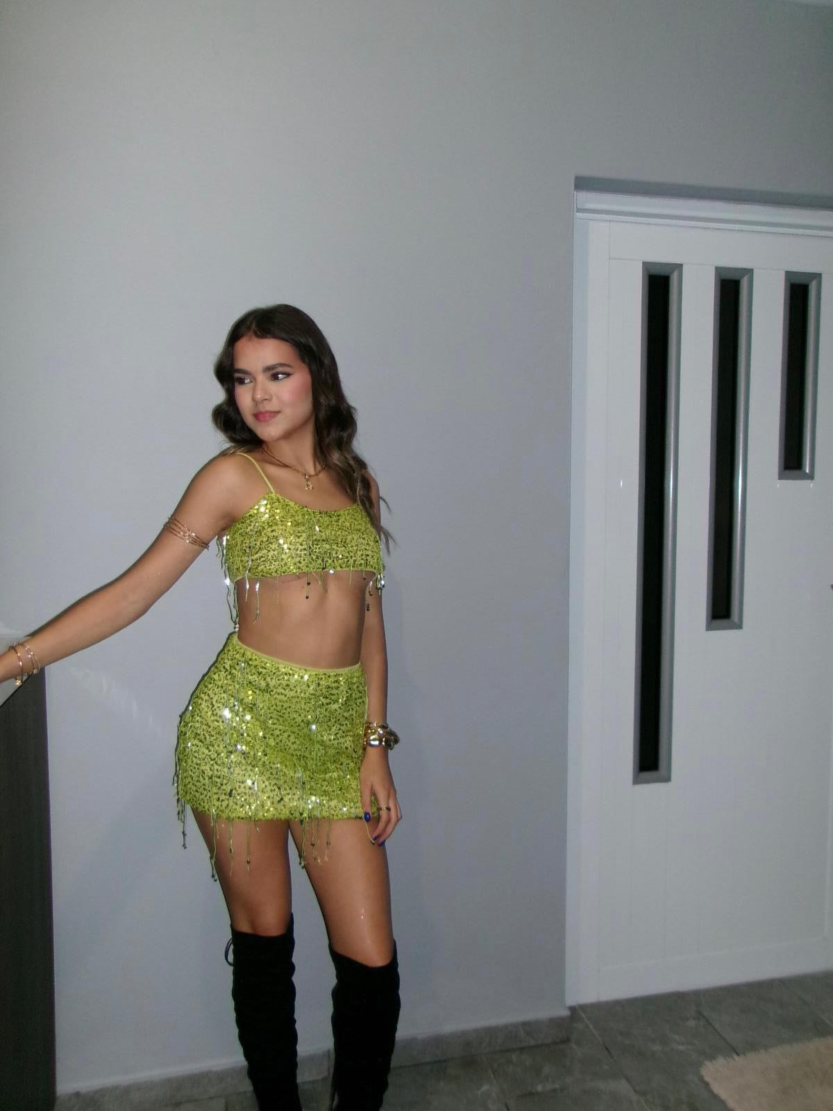 Green Sequins set